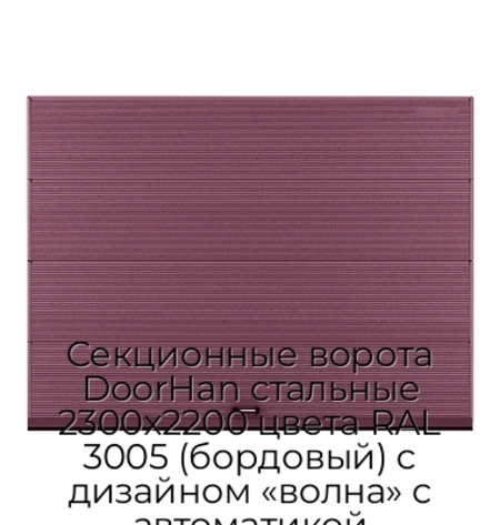 sekczionnyie-vorota-doorhan-stalnyie-2300x2200-czveta-ral-3005-bordovyij-s-dizajnom-«volna»-s-avtomatikoj