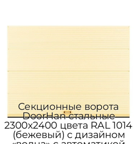 sekczionnyie-vorota-doorhan-stalnyie-2300x2400-czveta-ral-1014-bezhevyij-s-dizajnom-«volna»-s-avtomatikoj