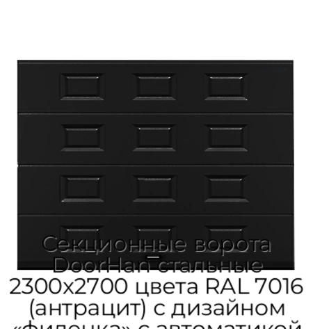 sekczionnyie-vorota-doorhan-stalnyie-2300x2700-czveta-ral-7016-antraczit-s-dizajnom-«filenka»-s-avtomatikoj