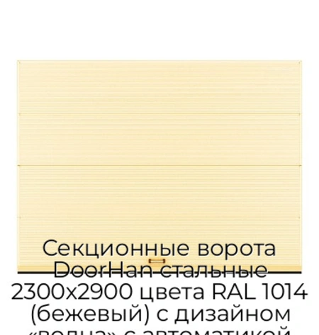 sekczionnyie-vorota-doorhan-stalnyie-2300x2900-czveta-ral-1014-bezhevyij-s-dizajnom-«volna»-s-avtomatikoj