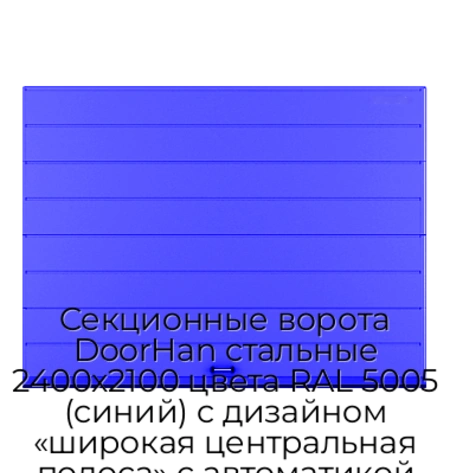 sekczionnyie-vorota-doorhan-stalnyie-2400x2100-czveta-ral-5005-sinij-s-dizajnom-«shirokaya-czentralnaya-polosa»-s-avtomatikoj