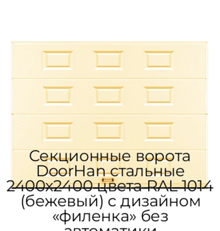 sekczionnyie-vorota-doorhan-stalnyie-2400x2400-czveta-ral-1014-bezhevyij-s-dizajnom-«filenka»-bez-avtomatiki