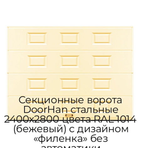 sekczionnyie-vorota-doorhan-stalnyie-2400x2800-czveta-ral-1014-bezhevyij-s-dizajnom-«filenka»-bez-avtomatiki