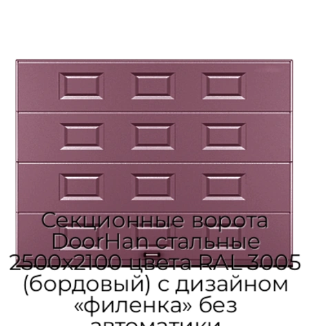 sekczionnyie-vorota-doorhan-stalnyie-2500x2100-czveta-ral-3005-bordovyij-s-dizajnom-«filenka»-bez-avtomatiki