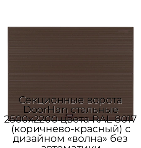 sekczionnyie-vorota-doorhan-stalnyie-2500x2200-czveta-ral-8017-korichnevo-krasnyij-s-dizajnom-«volna»-bez-avtomatiki