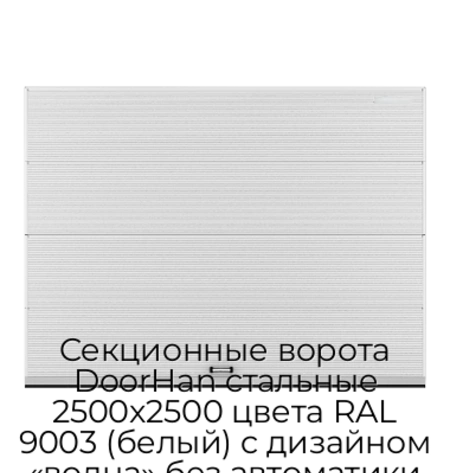 sekczionnyie-vorota-doorhan-stalnyie-2500x2500-czveta-ral-9003-belyij-s-dizajnom-«volna»-bez-avtomatiki
