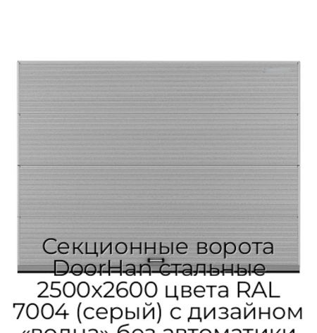 sekczionnyie-vorota-doorhan-stalnyie-2500x2600-czveta-ral-7004-seryij-s-dizajnom-«volna»-bez-avtomatiki