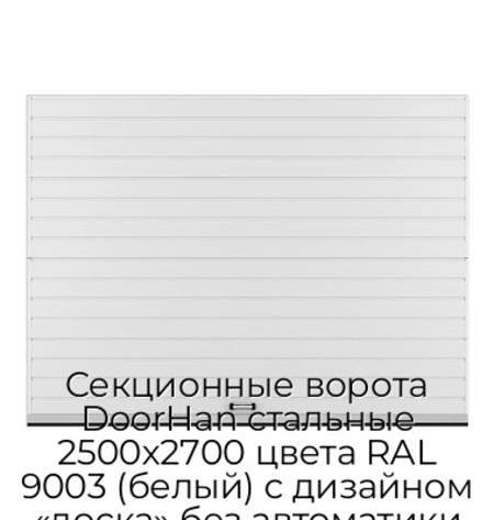 sekczionnyie-vorota-doorhan-stalnyie-2500x2700-czveta-ral-9003-belyij-s-dizajnom-«doska»-bez-avtomatiki