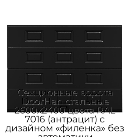 sekczionnyie-vorota-doorhan-stalnyie-2600x2400-czveta-ral-7016-antraczit-s-dizajnom-«filenka»-bez-avtomatiki
