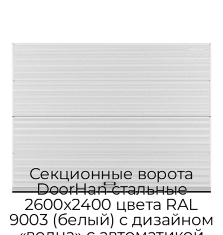 sekczionnyie-vorota-doorhan-stalnyie-2600x2400-czveta-ral-9003-belyij-s-dizajnom-«volna»-s-avtomatikoj