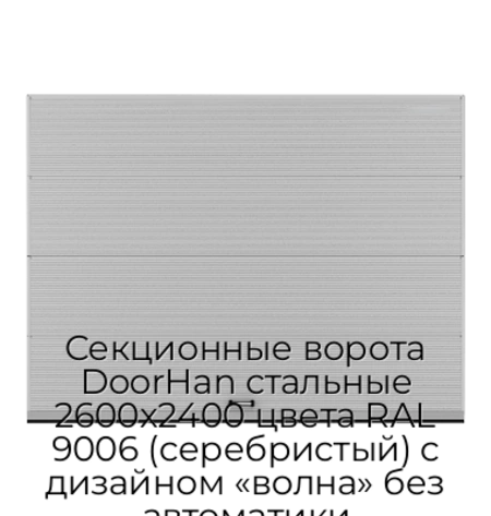sekczionnyie-vorota-doorhan-stalnyie-2600x2400-czveta-ral-9006-serebristyij-s-dizajnom-«volna»-bez-avtomatiki