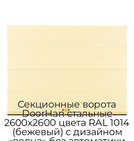 sekczionnyie-vorota-doorhan-stalnyie-2600x2600-czveta-ral-1014-bezhevyij-s-dizajnom-«volna»-bez-avtomatiki
