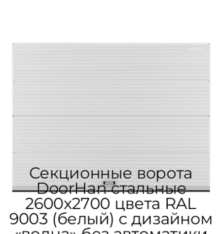 sekczionnyie-vorota-doorhan-stalnyie-2600x2700-czveta-ral-9003-belyij-s-dizajnom-«volna»-bez-avtomatiki
