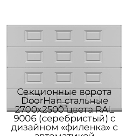 sekczionnyie-vorota-doorhan-stalnyie-2700x2500-czveta-ral-9006-serebristyij-s-dizajnom-«filenka»-s-avtomatikoj