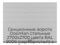 sekczionnyie-vorota-doorhan-stalnyie-2700x2700-czveta-ral-9006-serebristyij-s-dizajnom-«shirokaya-czentralnaya-polosa»-bez-avtomatiki
