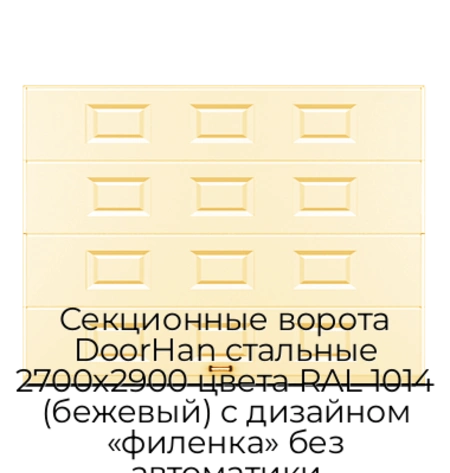 sekczionnyie-vorota-doorhan-stalnyie-2700x2900-czveta-ral-1014-bezhevyij-s-dizajnom-«filenka»-bez-avtomatiki