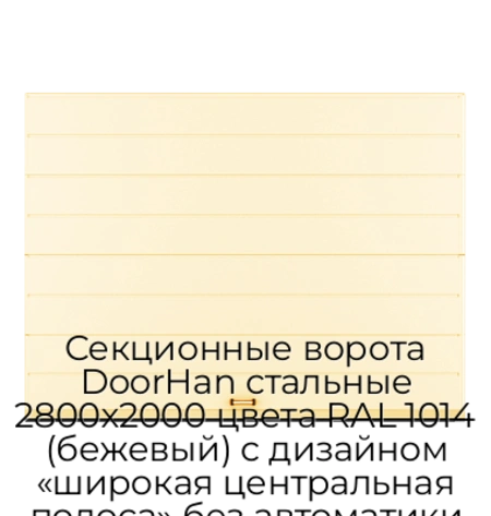 sekczionnyie-vorota-doorhan-stalnyie-2800x2000-czveta-ral-1014-bezhevyij-s-dizajnom-«shirokaya-czentralnaya-polosa»-bez-avtomatiki