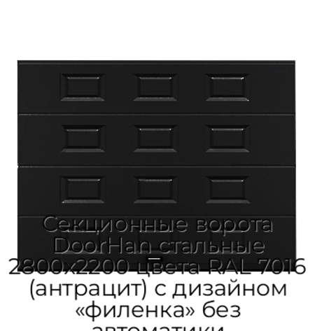 sekczionnyie-vorota-doorhan-stalnyie-2800x2200-czveta-ral-7016-antraczit-s-dizajnom-«filenka»-bez-avtomatiki