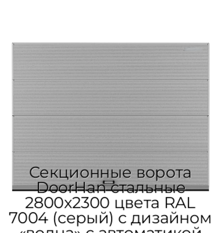 sekczionnyie-vorota-doorhan-stalnyie-2800x2300-czveta-ral-7004-seryij-s-dizajnom-«volna»-s-avtomatikoj
