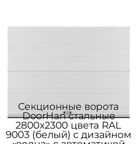 sekczionnyie-vorota-doorhan-stalnyie-2800x2300-czveta-ral-9003-belyij-s-dizajnom-«volna»-s-avtomatikoj