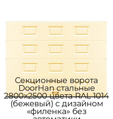 sekczionnyie-vorota-doorhan-stalnyie-2800x2500-czveta-ral-1014-bezhevyij-s-dizajnom-«filenka»-bez-avtomatiki