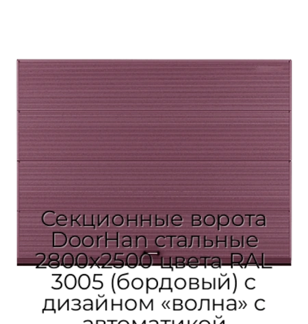sekczionnyie-vorota-doorhan-stalnyie-2800x2500-czveta-ral-3005-bordovyij-s-dizajnom-«volna»-s-avtomatikoj