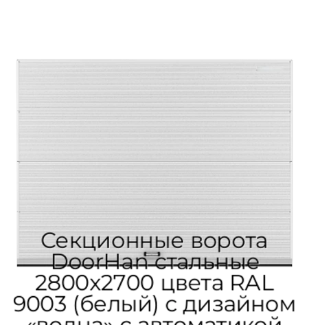 sekczionnyie-vorota-doorhan-stalnyie-2800x2700-czveta-ral-9003-belyij-s-dizajnom-«volna»-s-avtomatikoj