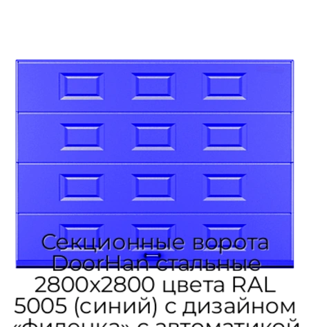 sekczionnyie-vorota-doorhan-stalnyie-2800x2800-czveta-ral-5005-sinij-s-dizajnom-«filenka»-s-avtomatikoj