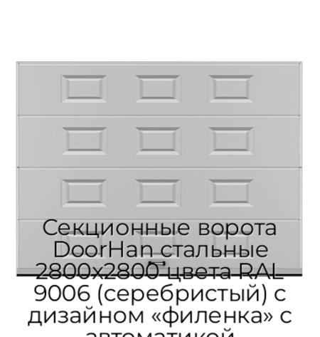 sekczionnyie-vorota-doorhan-stalnyie-2800x2800-czveta-ral-9006-serebristyij-s-dizajnom-«filenka»-s-avtomatikoj