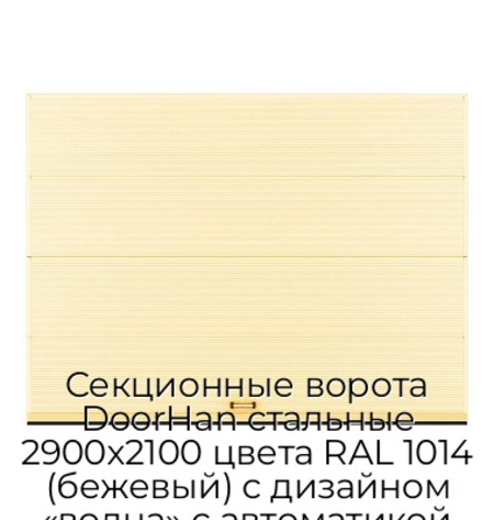 sekczionnyie-vorota-doorhan-stalnyie-2900x2100-czveta-ral-1014-bezhevyij-s-dizajnom-«volna»-s-avtomatikoj