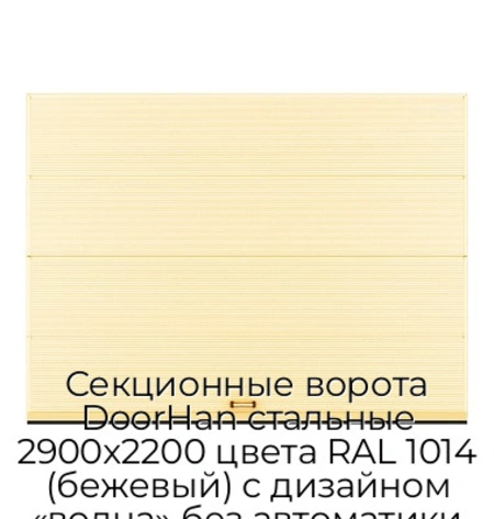 sekczionnyie-vorota-doorhan-stalnyie-2900x2200-czveta-ral-1014-bezhevyij-s-dizajnom-«volna»-bez-avtomatiki