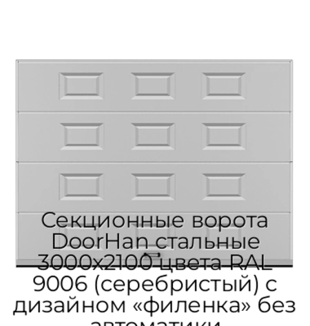 sekczionnyie-vorota-doorhan-stalnyie-3000x2100-czveta-ral-9006-serebristyij-s-dizajnom-«filenka»-bez-avtomatiki