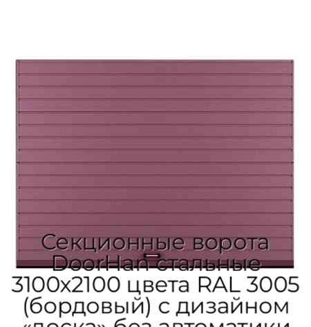 sekczionnyie-vorota-doorhan-stalnyie-3100x2100-czveta-ral-3005-bordovyij-s-dizajnom-«doska»-bez-avtomatiki