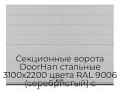 sekczionnyie-vorota-doorhan-stalnyie-3100x2200-czveta-ral-9006-serebristyij-s-dizajnom-«shirokaya-czentralnaya-polosa»-s-avtomatikoj