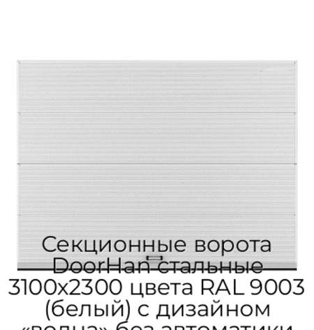 sekczionnyie-vorota-doorhan-stalnyie-3100x2300-czveta-ral-9003-belyij-s-dizajnom-«volna»-bez-avtomatiki