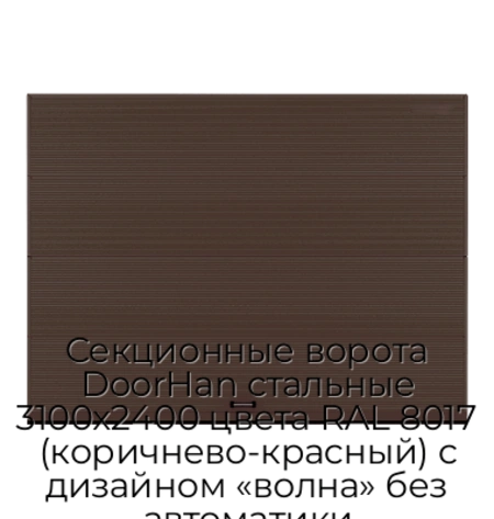 sekczionnyie-vorota-doorhan-stalnyie-3100x2400-czveta-ral-8017-korichnevo-krasnyij-s-dizajnom-«volna»-bez-avtomatiki