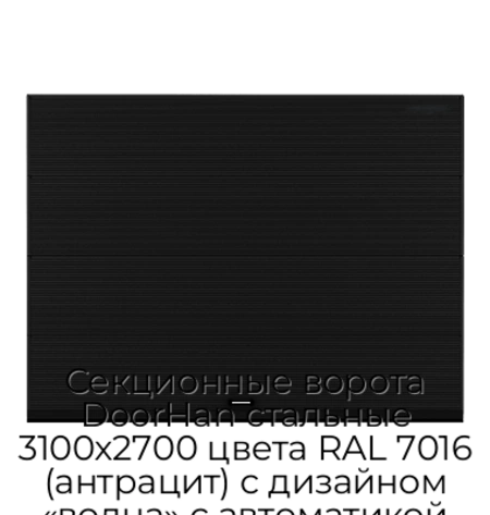 sekczionnyie-vorota-doorhan-stalnyie-3100x2700-czveta-ral-7016-antraczit-s-dizajnom-«volna»-s-avtomatikoj