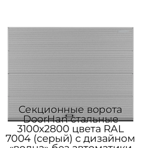 sekczionnyie-vorota-doorhan-stalnyie-3100x2800-czveta-ral-7004-seryij-s-dizajnom-«volna»-bez-avtomatiki