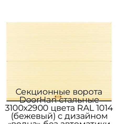 sekczionnyie-vorota-doorhan-stalnyie-3100x2900-czveta-ral-1014-bezhevyij-s-dizajnom-«volna»-bez-avtomatiki