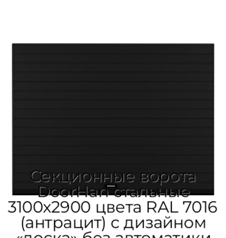 sekczionnyie-vorota-doorhan-stalnyie-3100x2900-czveta-ral-7016-antraczit-s-dizajnom-«doska»-bez-avtomatiki