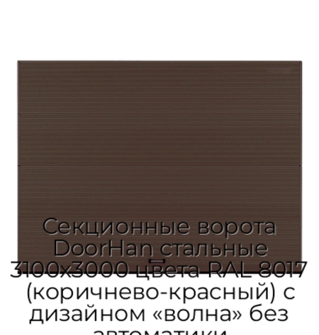 sekczionnyie-vorota-doorhan-stalnyie-3100x3000-czveta-ral-8017-korichnevo-krasnyij-s-dizajnom-«volna»-bez-avtomatiki