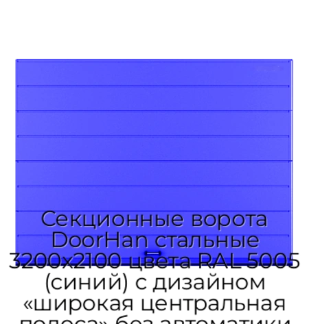 sekczionnyie-vorota-doorhan-stalnyie-3200x2100-czveta-ral-5005-sinij-s-dizajnom-«shirokaya-czentralnaya-polosa»-bez-avtomatiki