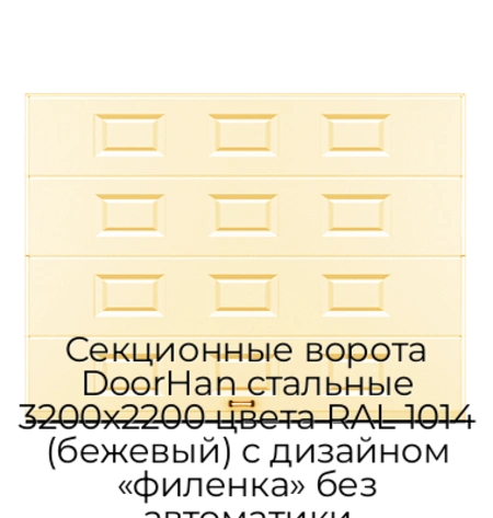 sekczionnyie-vorota-doorhan-stalnyie-3200x2200-czveta-ral-1014-bezhevyij-s-dizajnom-«filenka»-bez-avtomatiki