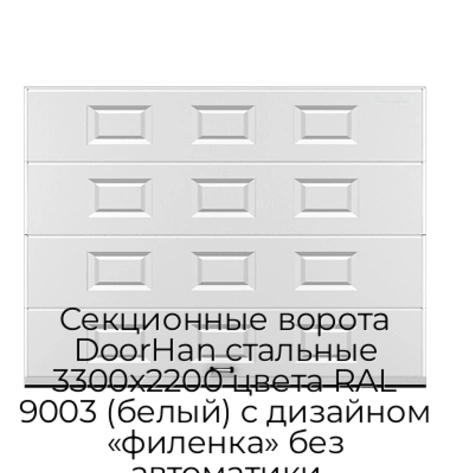 sekczionnyie-vorota-doorhan-stalnyie-3300x2200-czveta-ral-9003-belyij-s-dizajnom-«filenka»-bez-avtomatiki