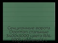 sekczionnyie-vorota-doorhan-stalnyie-3400x3000-czveta-ral-6005-zelyonyij-s-dizajnom-«shirokaya-czentralnaya-polosa»-s-avtomatikoj