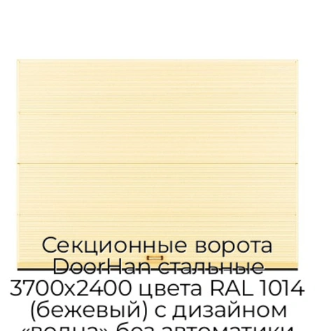 sekczionnyie-vorota-doorhan-stalnyie-3700x2400-czveta-ral-1014-bezhevyij-s-dizajnom-«volna»-bez-avtomatiki