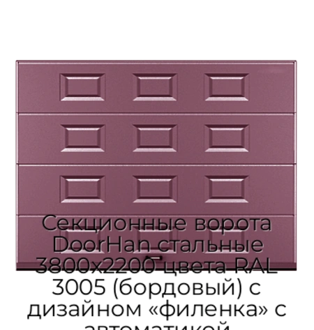 sekczionnyie-vorota-doorhan-stalnyie-3800x2200-czveta-ral-3005-bordovyij-s-dizajnom-«filenka»-s-avtomatikoj