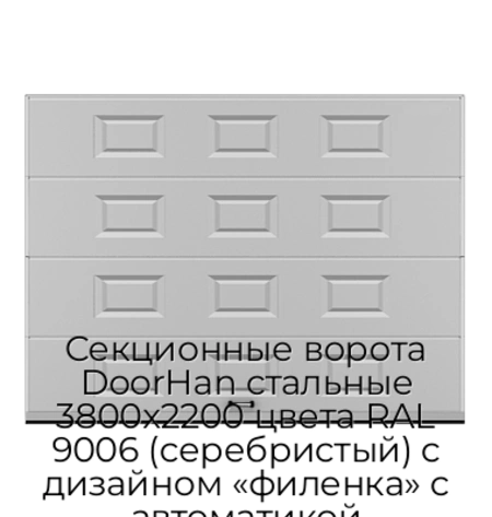 sekczionnyie-vorota-doorhan-stalnyie-3800x2200-czveta-ral-9006-serebristyij-s-dizajnom-«filenka»-s-avtomatikoj
