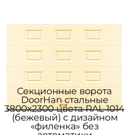 sekczionnyie-vorota-doorhan-stalnyie-3800x2300-czveta-ral-1014-bezhevyij-s-dizajnom-«filenka»-bez-avtomatiki
