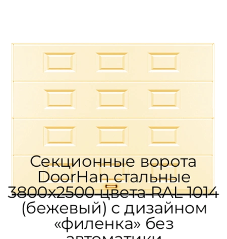 sekczionnyie-vorota-doorhan-stalnyie-3800x2500-czveta-ral-1014-bezhevyij-s-dizajnom-«filenka»-bez-avtomatiki